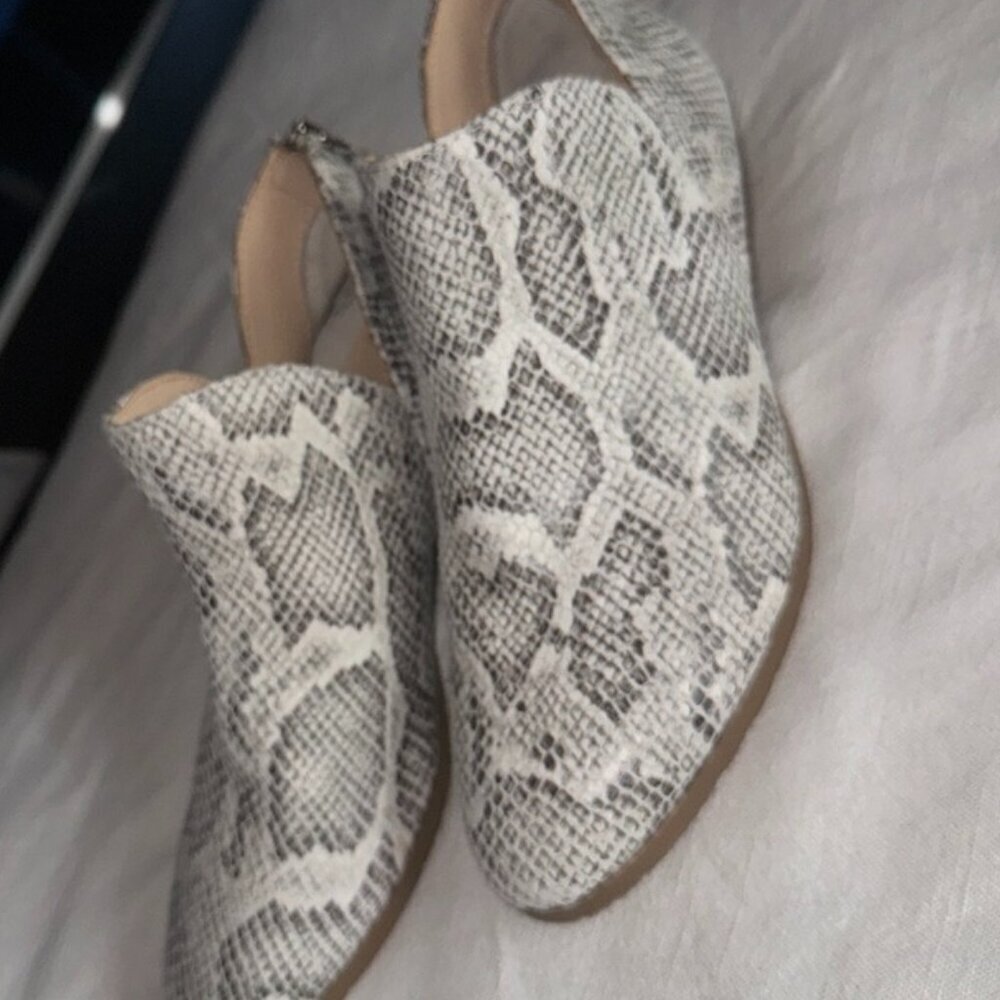 Kenneth Cole Snakeskin Print Ankle Booties - Picture 2 of 5